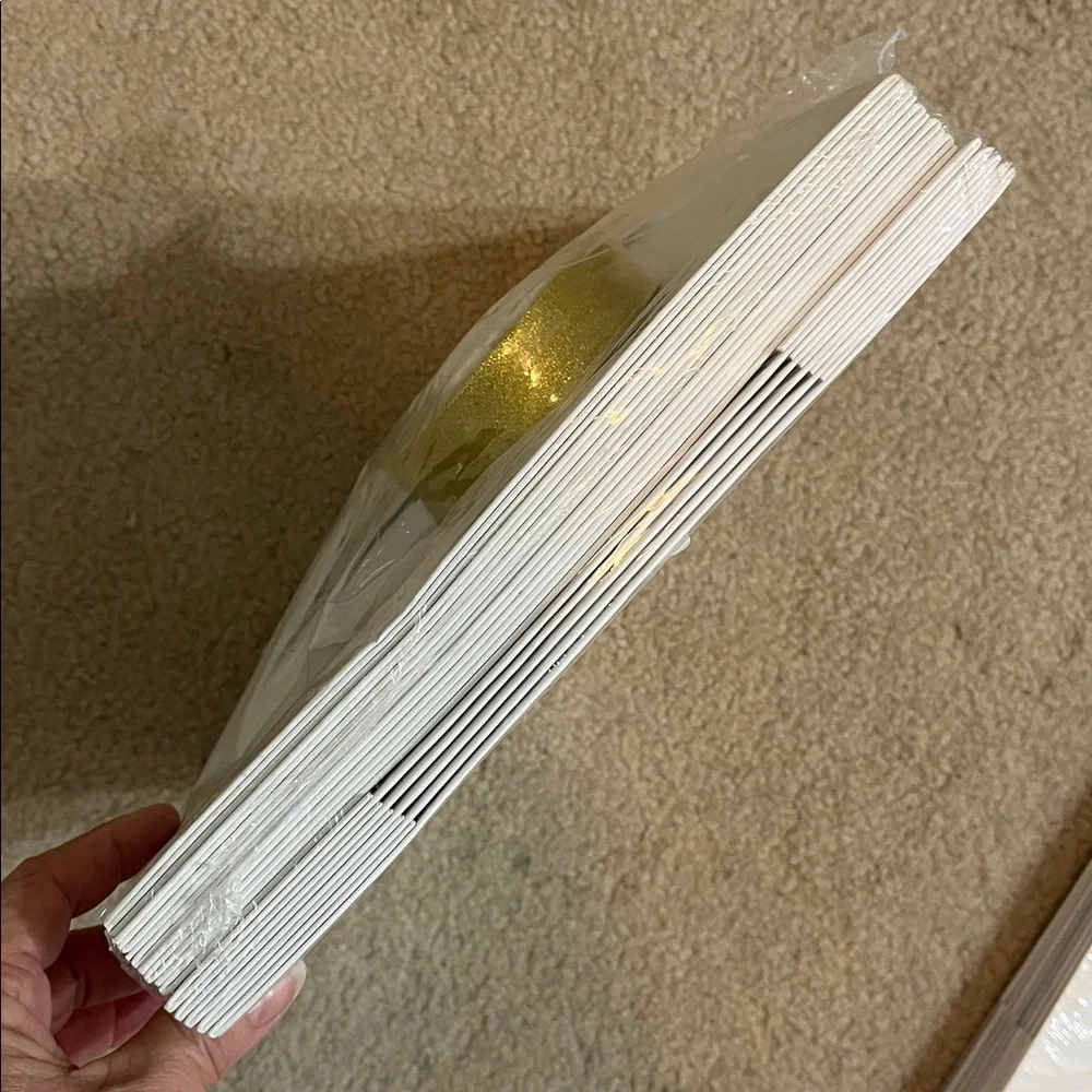 White Gift Boxes & Gold Ribbon – 3 sizes,NEW in Unopened Packaging